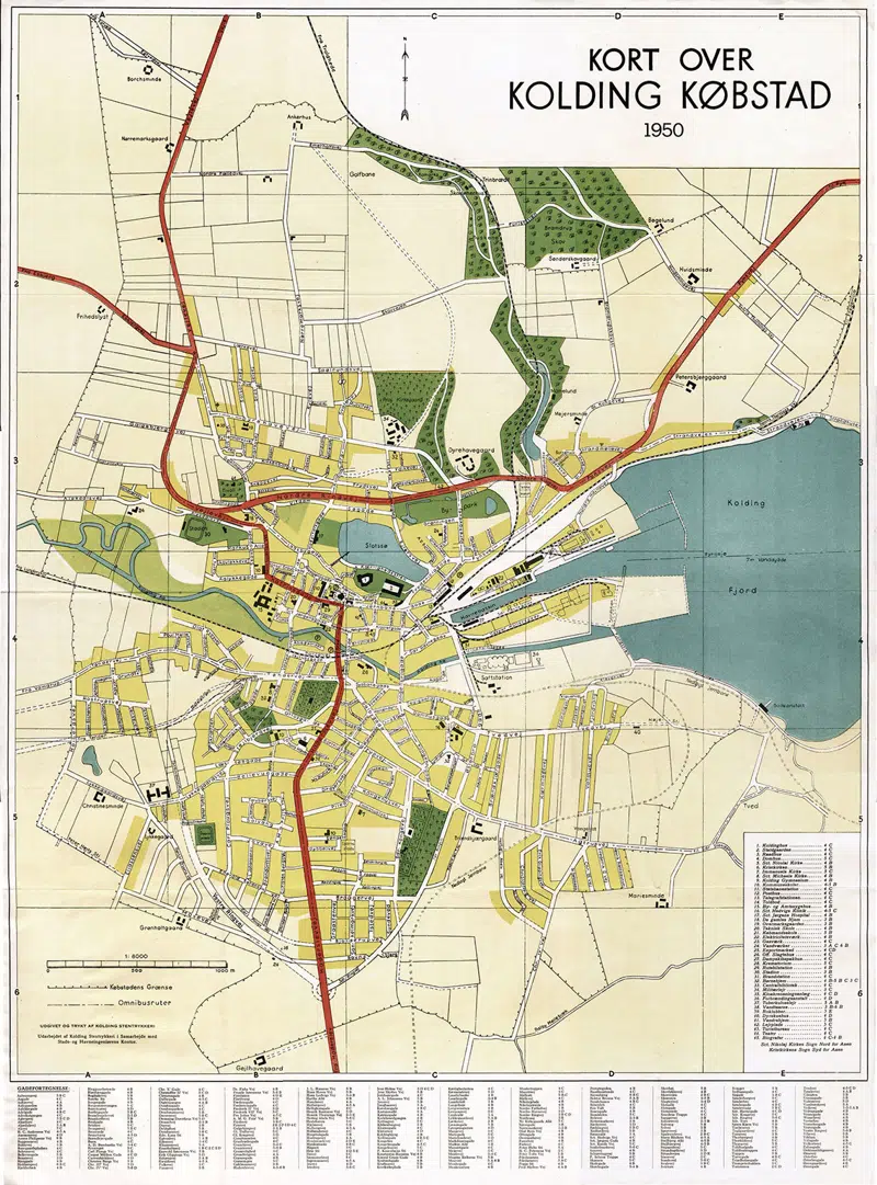 Kort over Kolding 1950