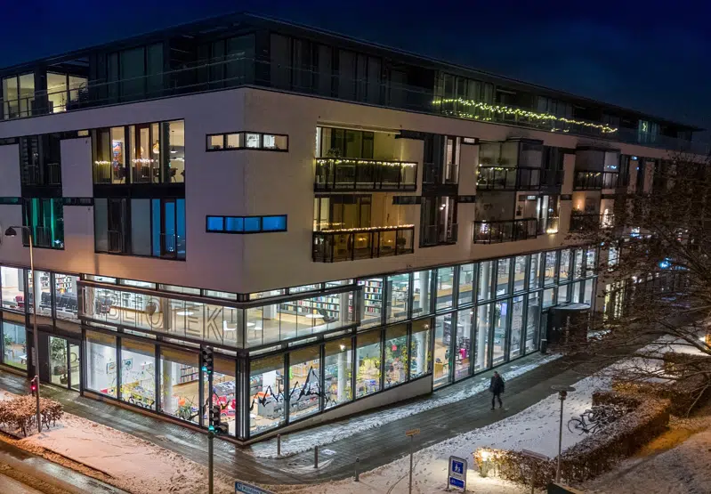 Kolding Bibliotek set fra forsiden.