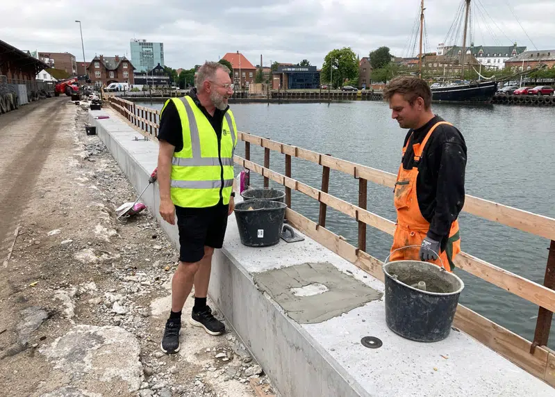 Ny højvandsikring ved sydkajen på Kolding Havn