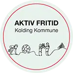 Aktiv Fritid Kolding Kommune Stregtegning med personer, bold og fjerbold