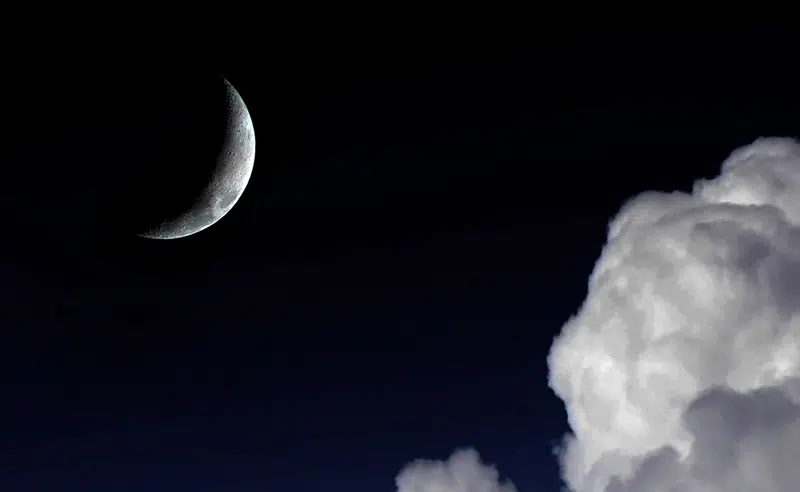 Nattehimmel med måne