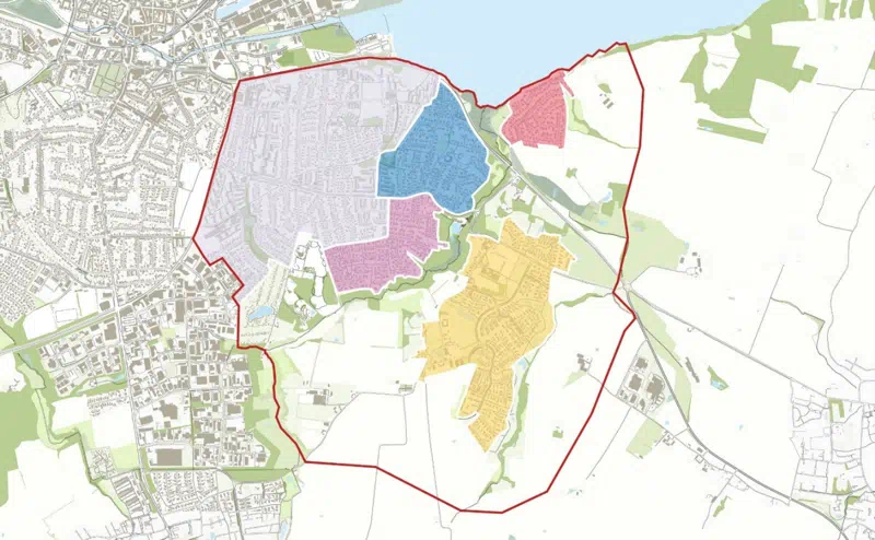 Kort over det Sydøstlige Kolding (Brændkjær, Dalby, Mariesminde, Rebæk og Tved