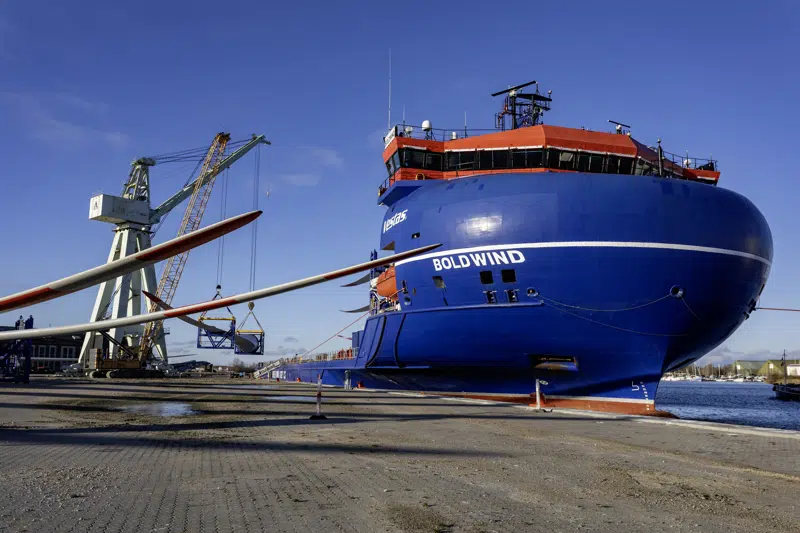 Boldwind laster vinger ved kaj 5