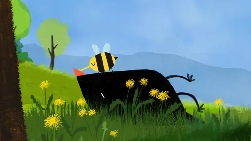 Børnebiffen - Den lille fugl og bierne