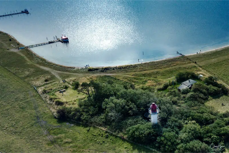 Luftfoto af Albuen fyr. Foto: Claus Kjaer