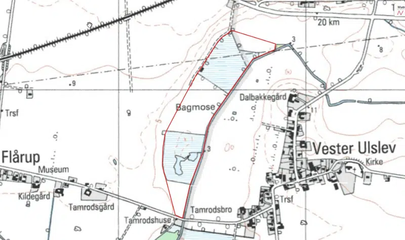Kortudsnit med markering af projektområde