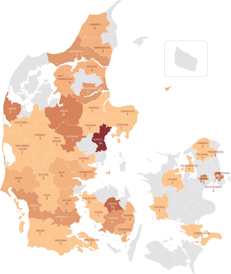 Kort over koncern og koncernlignende tilbud