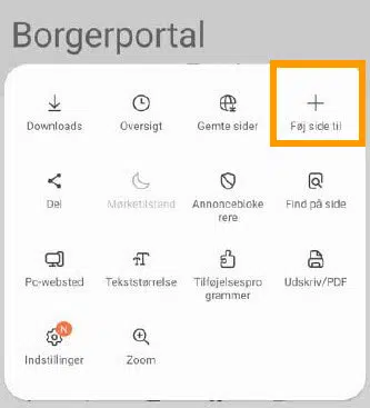 Borgerportal Screenshot fra smartphone.