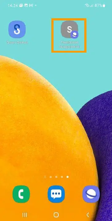 Borgerportal Screenshot fra smartphone.