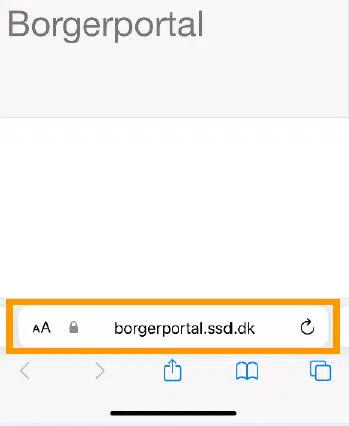 Borgerportal Screenshot fra smartphone.