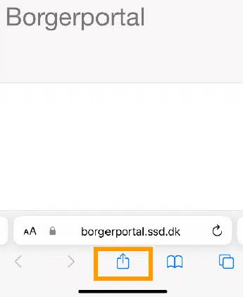 Borgerportal Screenshot fra smartphone.