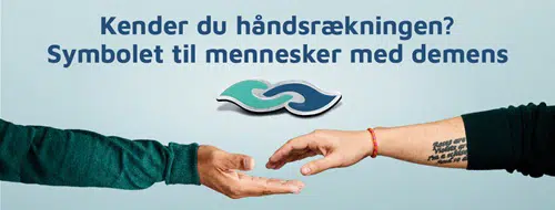 Illustration. Demenssymbolet symboliserer en gensidig håndsrækning