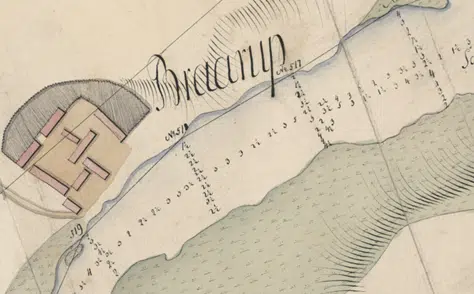 Kort: Eksempel på Gylliams tværprofil- og mellemdybdepunkter