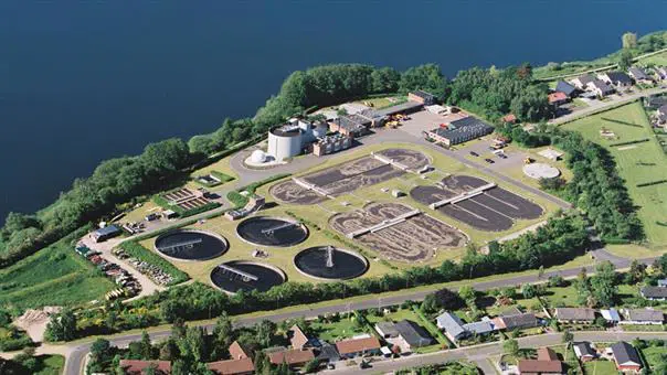 Luftfoto af Søholt Renseanlæg