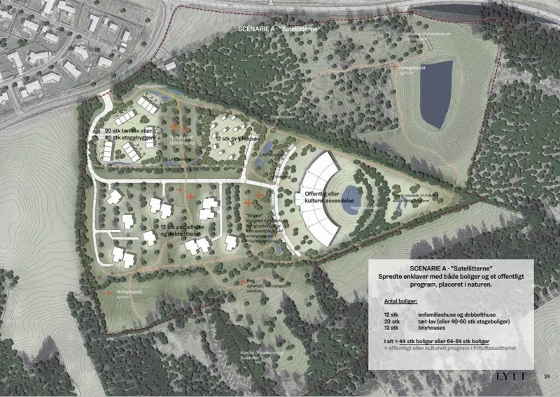 Kort set fra oven over stævnepladsen i Silkeborg