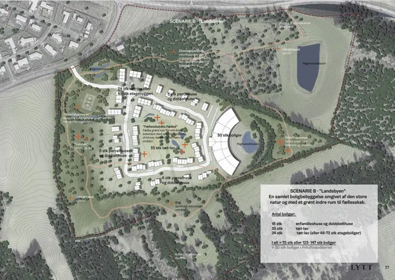 Kort set fra oven over stævnepladsen i Silkeborg