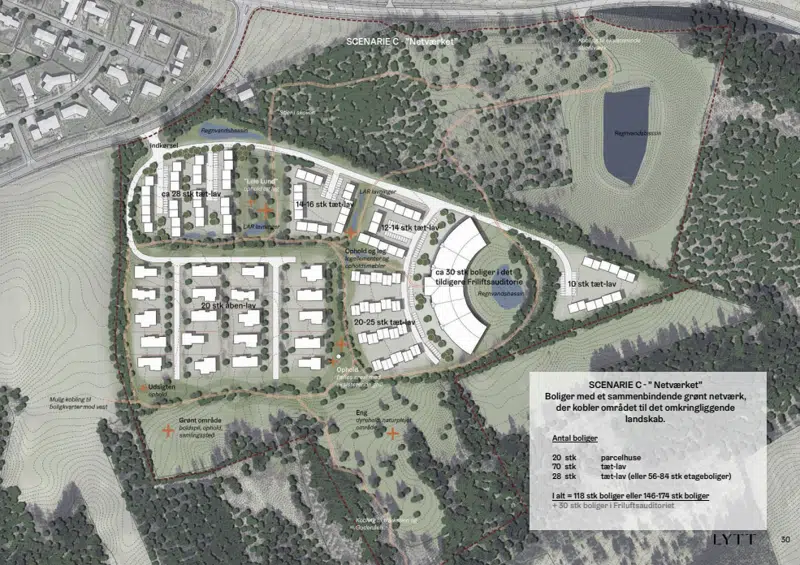 Kort set fra oven over stævnepladsen i Silkeborg