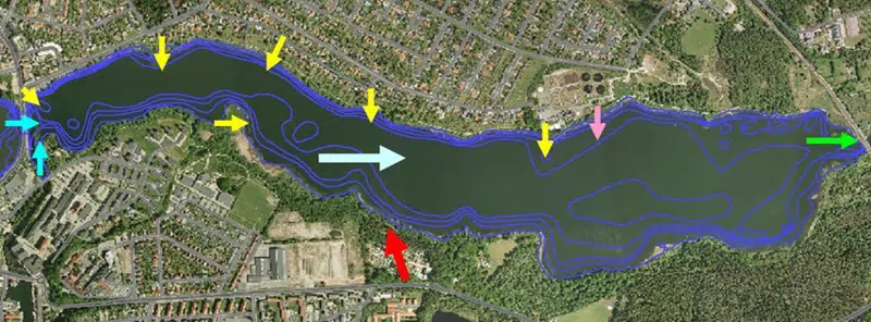 Oversigtskort over Silkeborg Langsø Østbassin