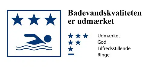Badevandskvaliteter er udmærket, som er bedst af udmærket, god, tilfredsstillende og ringe.