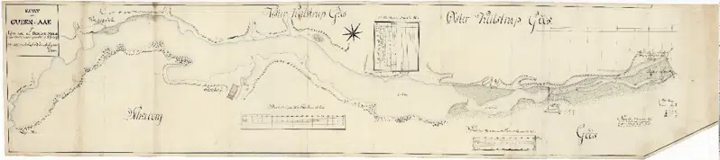 Kort over Silkeborg Langsø jf. Wesenbergs opmåling i 1777
